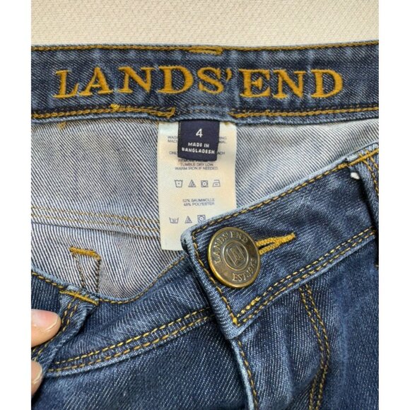 Lands End Womens Straight Jeans Size 4 Blue Denim Medium Wash Low Rise Y2K - Picture 2 of 13